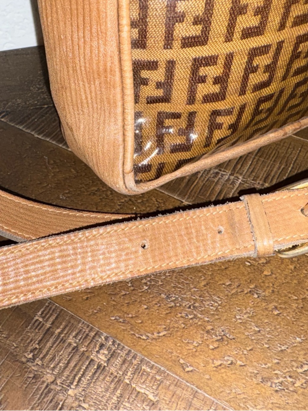 Vintage Fendi Zucca FF Monogram Crossbody Bag Brown Italy - Picture 3 of 6